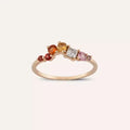 Violet Multicolor Sapphire and Diamond Rose Gold Ring