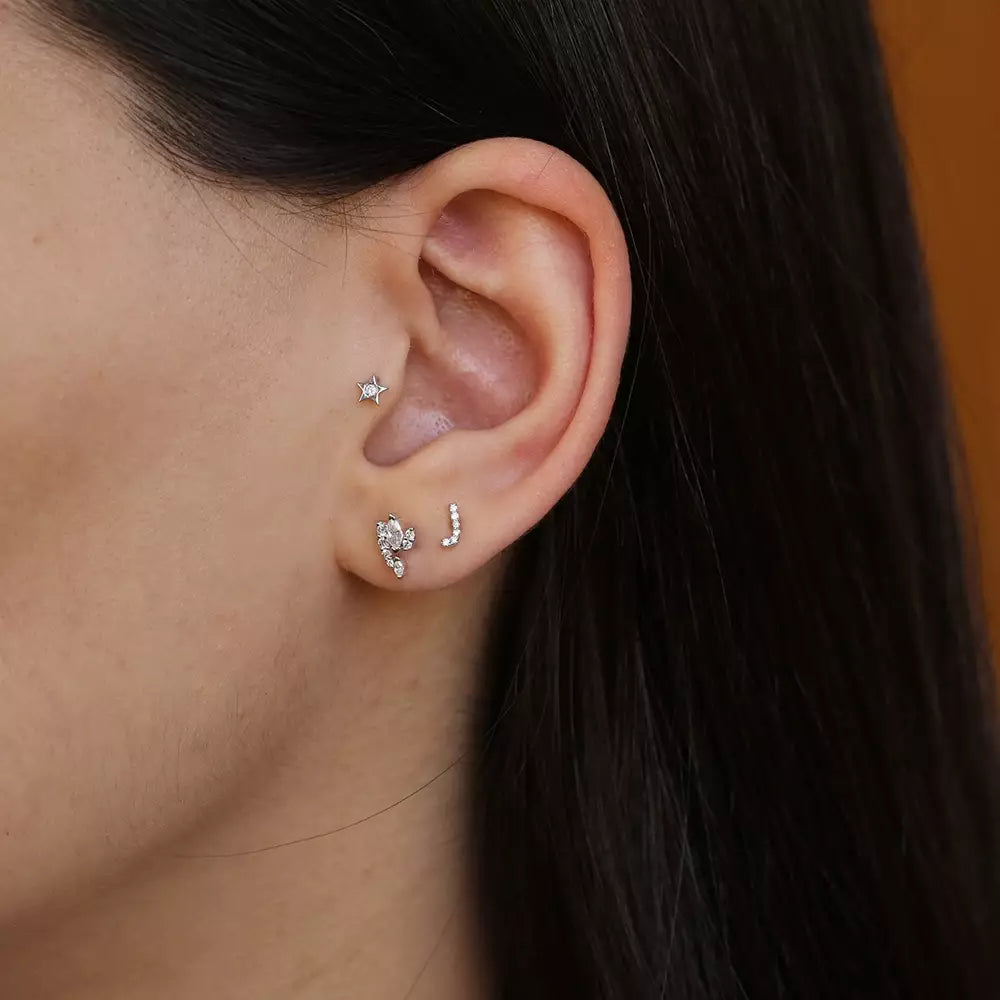 Visal Diamond White Gold Single Earring