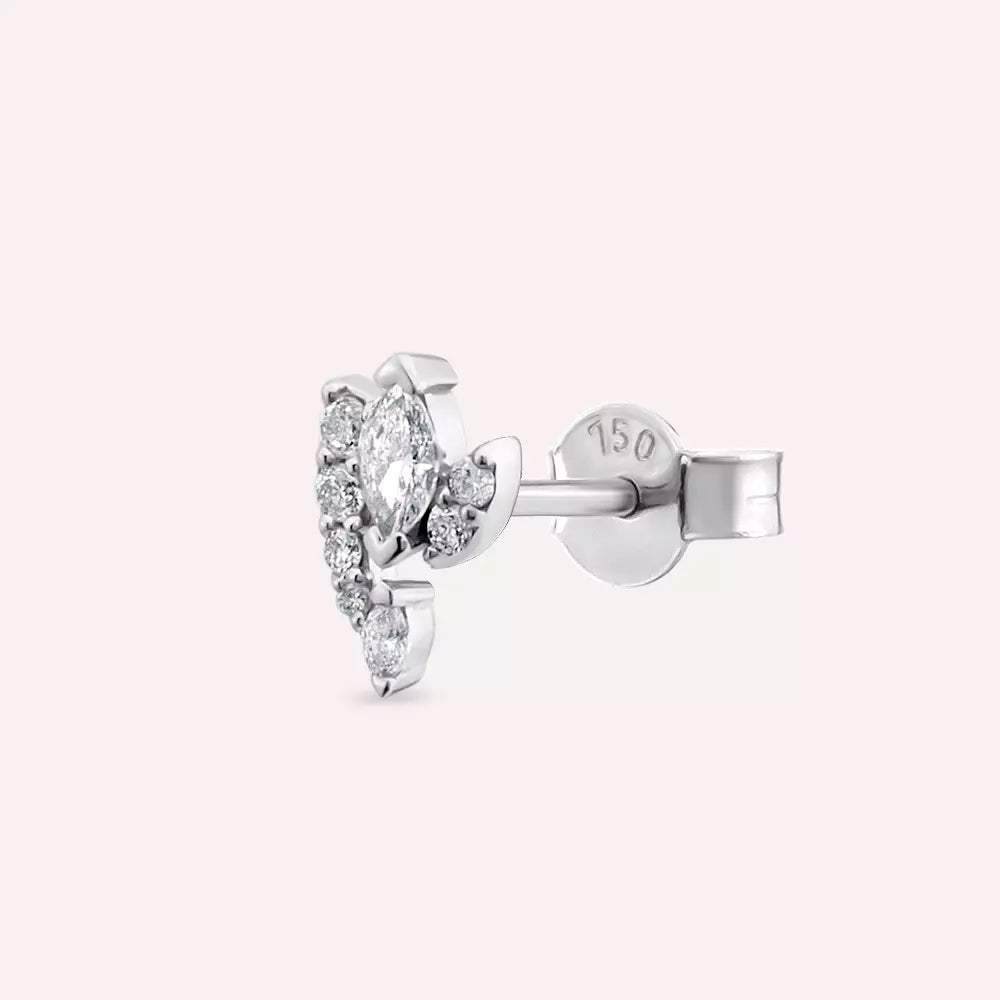 Visal Diamond White Gold Single Earring