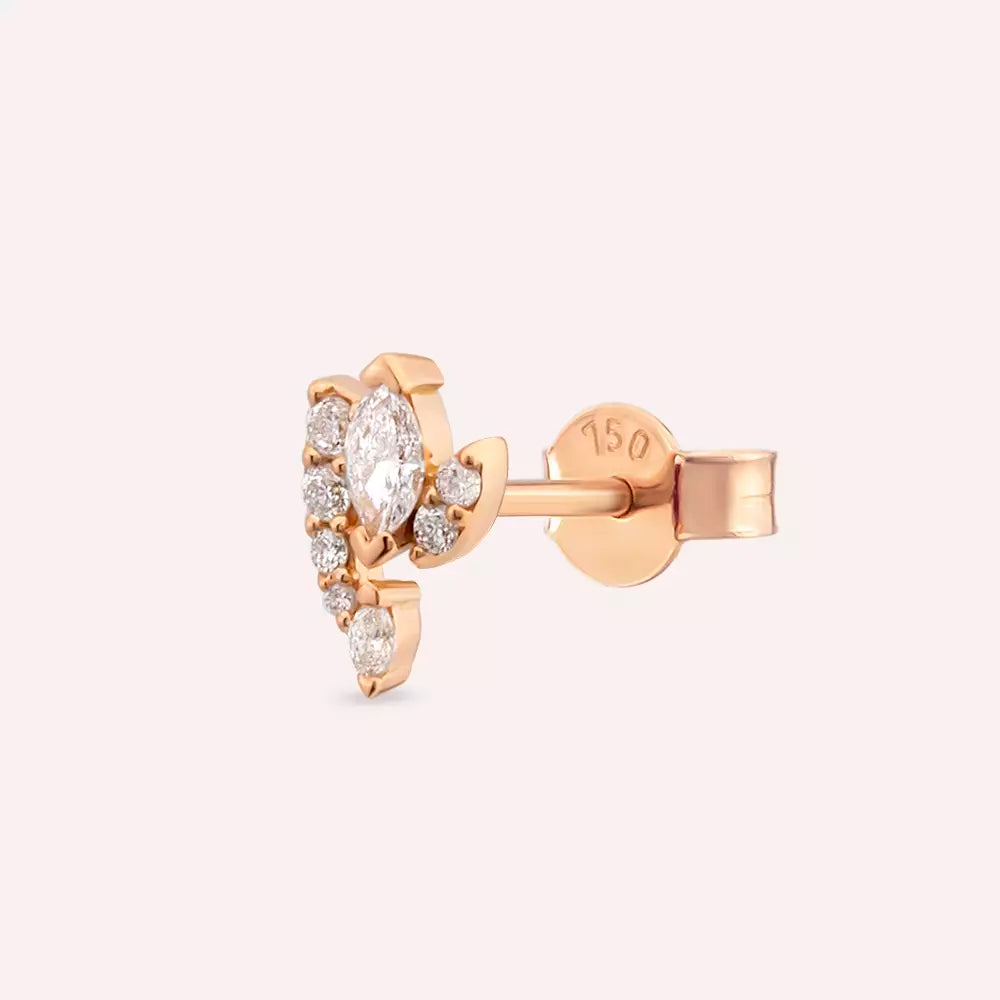 Visal Diamond-Embellished Rose Gold Single Earring
