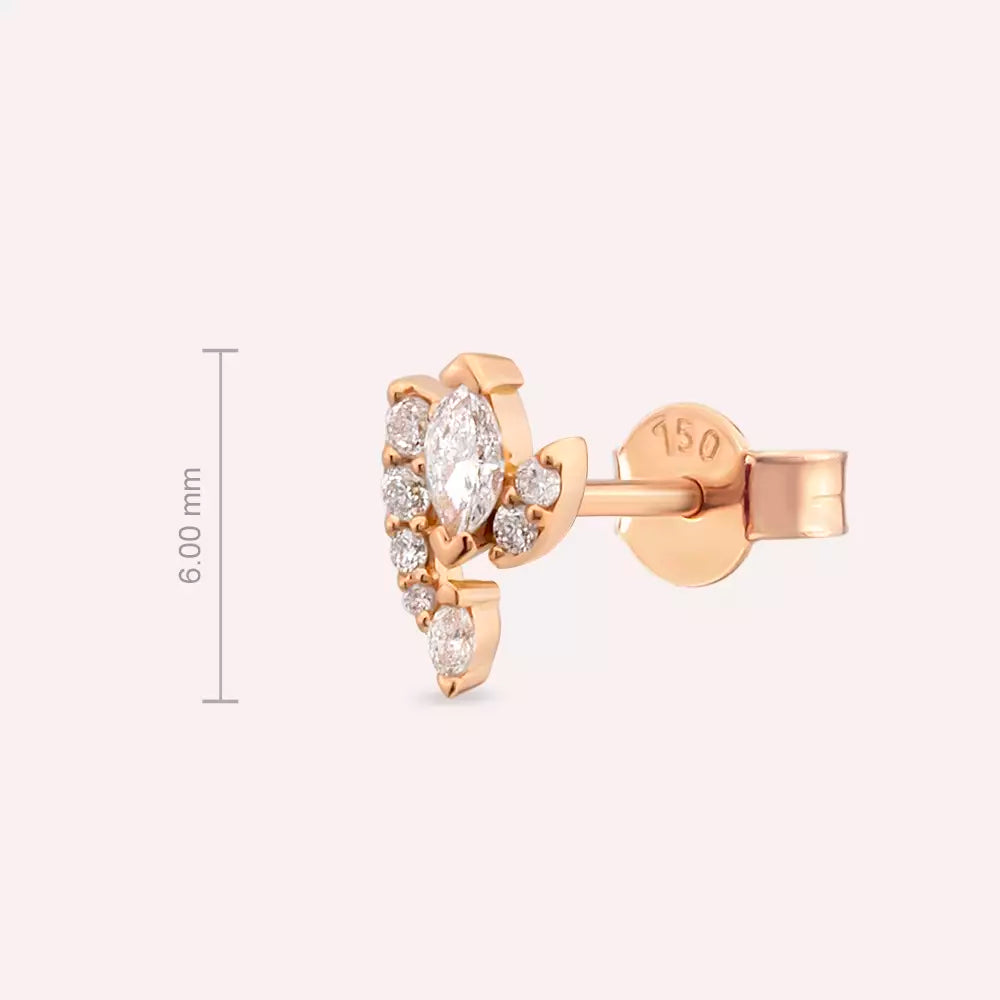Visal Diamond-Embellished Rose Gold Single Earring