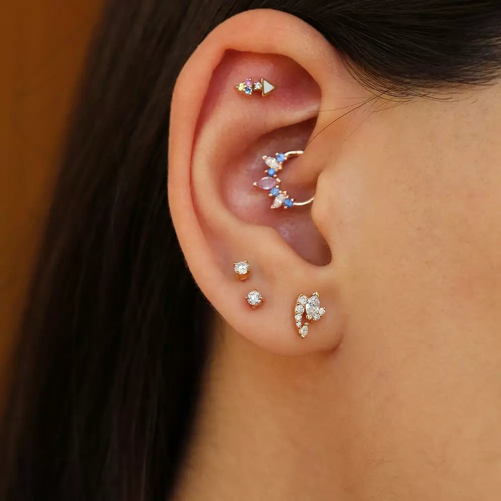Visal Diamond-Embellished Rose Gold Single Earring