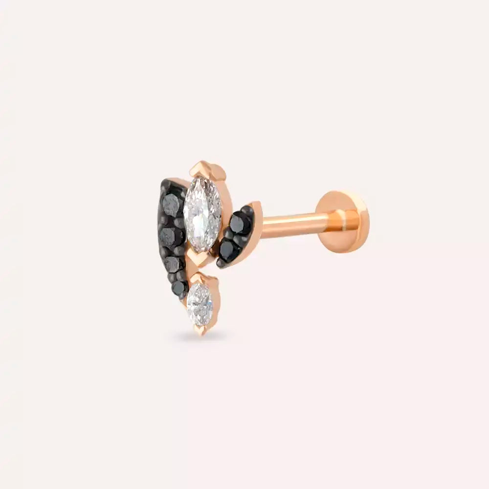 Visal Black Diamond Rose Gold Piercing