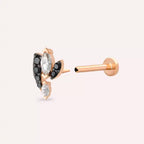 Visal Black Diamond Rose Gold Piercing