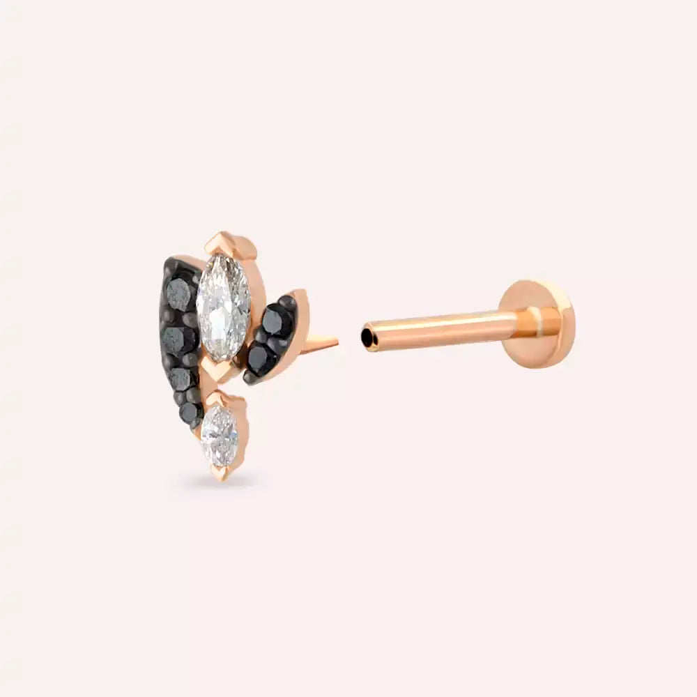 Visal Black Diamond Rose Gold Piercing