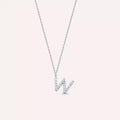 W Harf 0.15 CT Pırlanta Taşlı Beyaz Altın Kolye