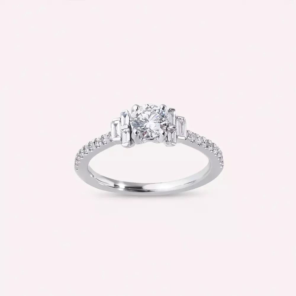 Ward Baguette-Cut Diamond White Gold Ring