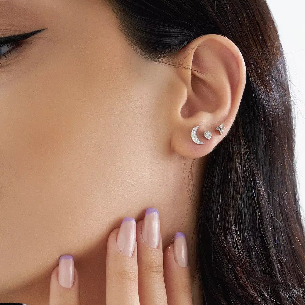 White Cherie Diamond Mini Single Earring