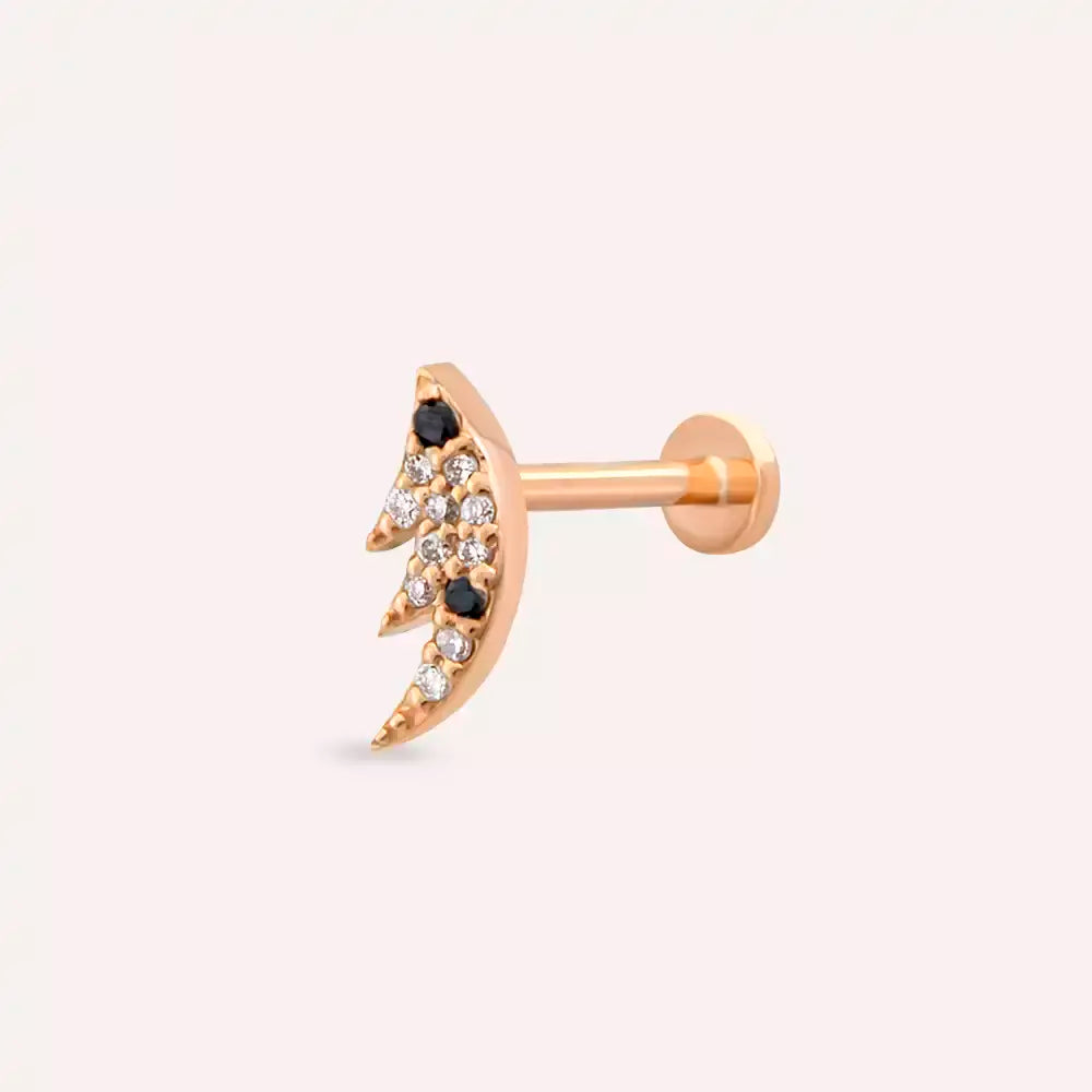 Sharp Pırlanta Taşlı Rose Altın Piercing