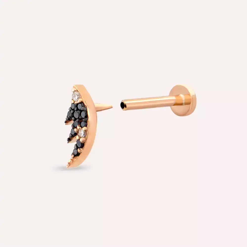 Sharp Black Diamond Rose Gold Piercing