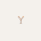 Y Letter Diamond Rose Gold Piercing