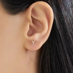 Y Letter Diamond Rose Gold Piercing