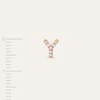 Y Letter Diamond Rose Gold Piercing