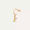 Y Letter Yellow Enamel and Diamond Single Earring
