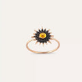Lumos Yellow Sapphire and Black Diamond Rose Gold Ring