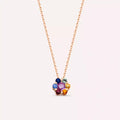 Flower Multicolor Safir Taşlı Rose Altın Kolye