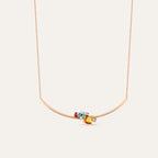 Cosmo 0.88 CT Multicolor Sapphire and Diamond Rose Gold Necklace