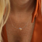 Cosmo 0.88 CT Multicolor Sapphire and Diamond Rose Gold Necklace