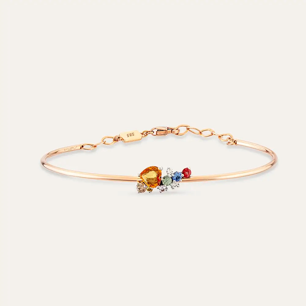 Cosmo 1.02 CT Multicolor Sapphire and Diamond Rose Gold Bracelet