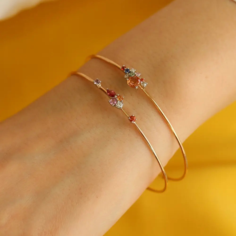 Cosmo 1.02 CT Multicolor Sapphire and Diamond Rose Gold Bracelet