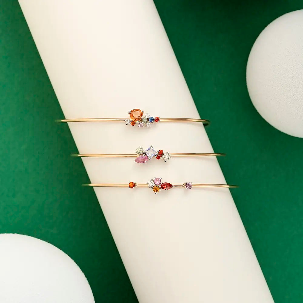 Cosmo 1.02 CT Multicolor Sapphire and Diamond Rose Gold Bracelet