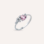 Cosmo Kalp Kesim Pink Safir ve Pırlanta Taşlı Beyaz Altın Yüzük