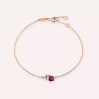 Cosmo Red Sapphire and Diamond Rose Gold Bracelet