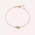 Cosmo Yellow Safir ve Pırlanta Taşlı Rose Altın Bileklik