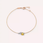 Cosmo Yellow Safir ve Pırlanta Taşlı Rose Altın Bileklik