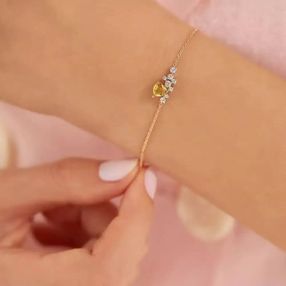 Cosmo Yellow Sapphire and Diamond Rose Gold Bracelet